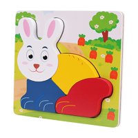 Bothyi - Rompecabezas De Animales Colores Formas Cognición Juego De Bloques 3D Rompecabezas De Madera