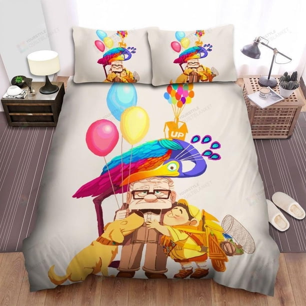 Up Characters Loving Artwork Quilt Duvet Cover Set Bedclothes Kids Double3-Piece Bedding Set