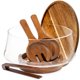 thumbnail image 1 of Set de ensaladera de vidrio Oria Cook de 5,7 L con tapa de madera, 1 of 9
