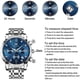 thumbnail image 2 of Reloj Cronógrafo Hombre OLEVS Acero Azul Oro 41 mm, 2 of 3