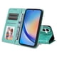 thumbnail image 4 of Funda tipo cartera FOXDOCK para Samsung Galaxy A35 , diseño girasol en relieve, cuero PU, cierre magnético, soporte y tarjetero, 4 of 5