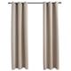 thumbnail image 1 of Cortina Blackout vidaXL Beige con Aros 94x213 cm Juego de 2, 1 of 8