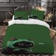 thumbnail image 1 of Black Cat Green Scarf Themed Bedding Three-Piece Set Duvet Cover and Pillowcase Set, 1 of 5