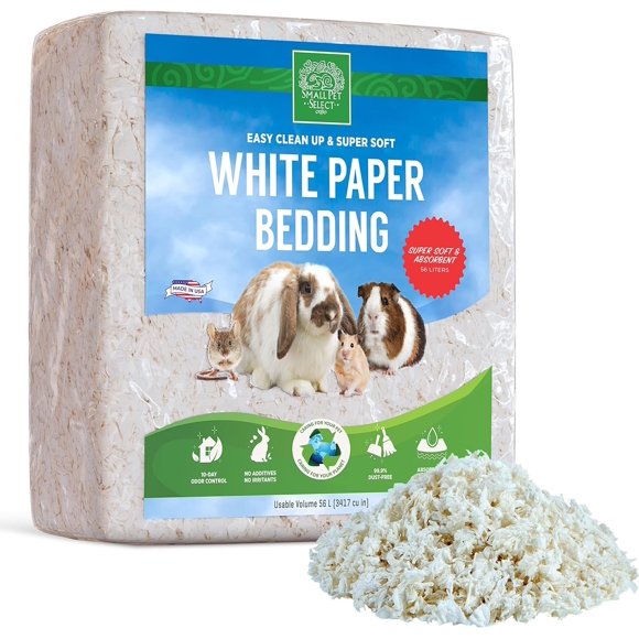 Papel blanco sin blanquear Bedding Small Pet Select de 56 litros