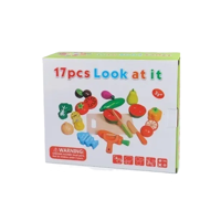 Genérico - Set Corta Frutas Y Verduras Madera Con Iman Juego 17 Piezas Café