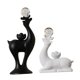 thumbnail image 5 of 2 Estatuas De Reno, Esculturas Creativas De Ciervos De La Buena Suerte Para Decoración De Fiestas Y Bares, En Blanco Y Negro., 5 of 5