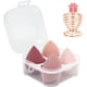 thumbnail image 1 of Juego de 5 esponjas de maquillaje: 4 esponjas de belleza para mezclar, con soporte y estuche, ideales para cremas, polvos y líquidos (rosa)., 1 of 6