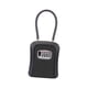 thumbnail image 3 of Caja de seguridad para llaves con combinación de 4 dígitos, grillete de cable de acero, resistente a la intemperie, portátil para perilla de puerta o , negro, 3 of 5