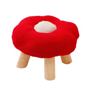 Bothyi - Reposapiés Puf Dibujos Animados Flor En Forma De Sofá Reposapiés Para Sala De Juegos Mesita De Noche Porche Rojo
