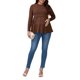 thumbnail image 2 of INSPIRE CHIC Camiseta de lactancia para mujer con volantes y pliegues, manga larga, túnica de rayón, camisa de lactancia posparto, ropa de embarazo, 2XL marrón, 2 of 6