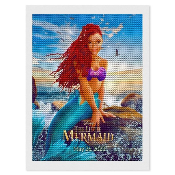 Sirena Negra Kits de Pintura de Diamantes para Adultos 5D DIY Diamond Art Kits Full Drill Diamond Dots para Regalo Decoración de Pared y Relajación Artes de Gemas 30*40cm
