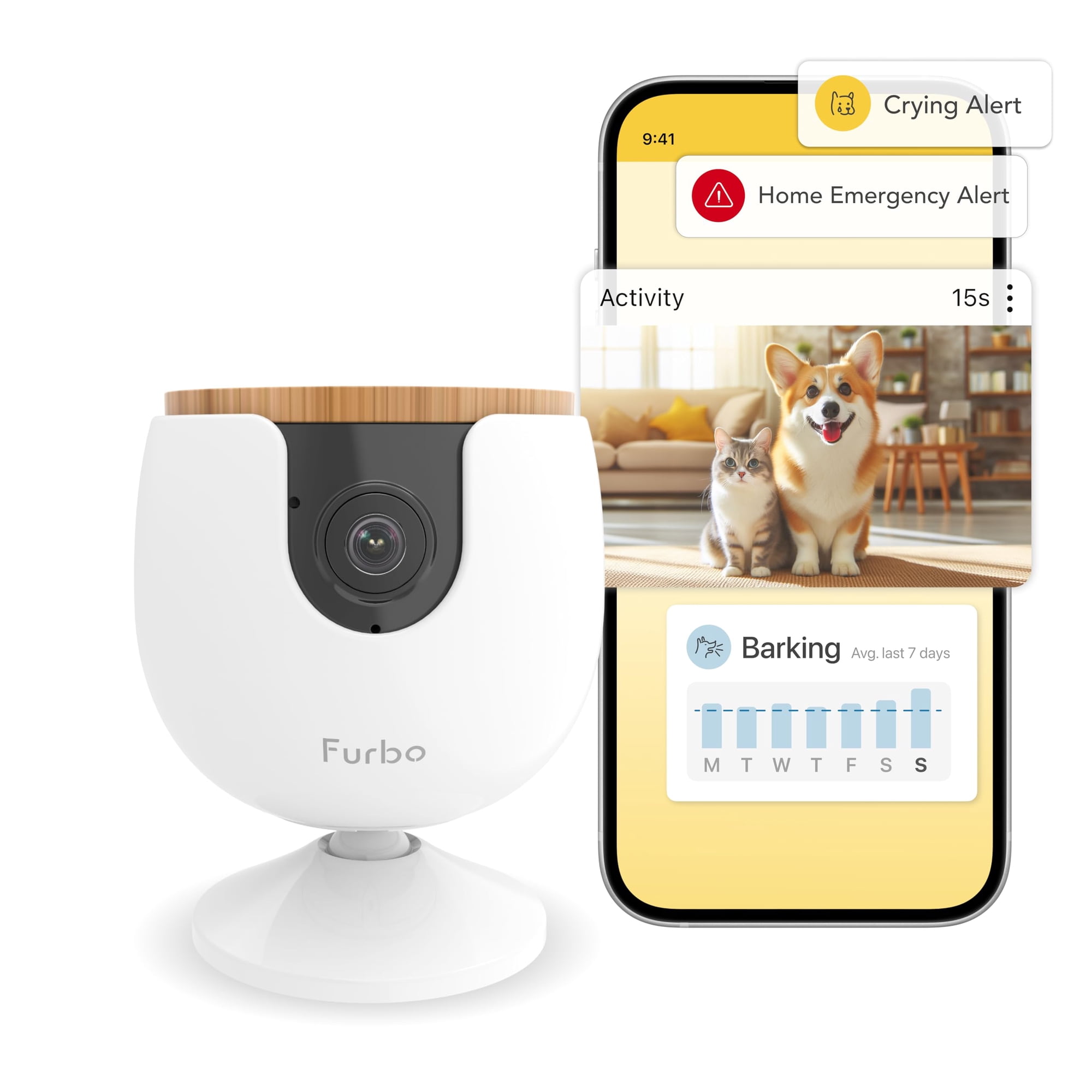 Cámara Para Mascotas Furbo Mini New + Nanny Bundle Con Home Security
