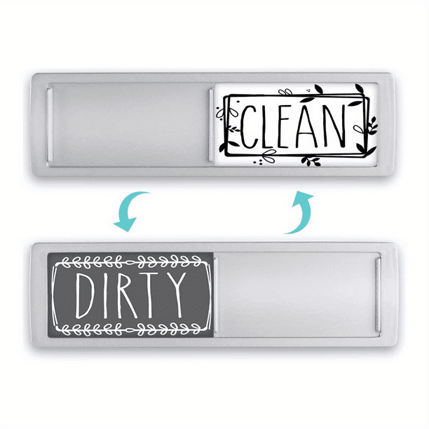 1pc Dishwasher Magnet Clean Dirty Sign Shutter Only Changes When You Push It Non-Scratching Strong Magnet Or 3M Adhesive Options Indicator Tells Whether Dishes Are Clean Or Dirty