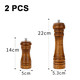 thumbnail image 2 of Juego de 2 molinillos de sal y pimienta de madera con núcleo de cerámica., 2 of 5