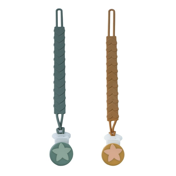 Portachupetes de silicona de una sola pieza, paquete de 2, suaves y flexibles, con textura para bebés, niños y niñas.
