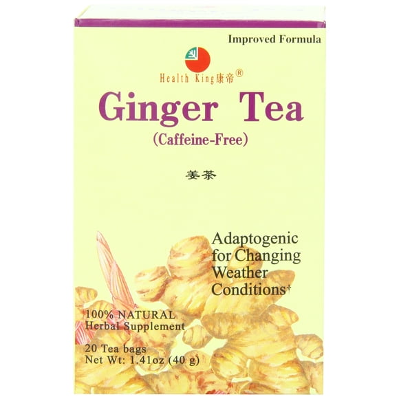Bolsitas de té Herb Tea Health King con jengibre, caja de 20 unidades