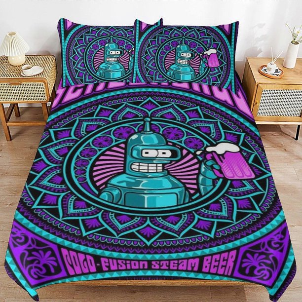Futurama Comforter Set3 Pieces Quilt Cover Set Soft Bedding Se for All Seasons