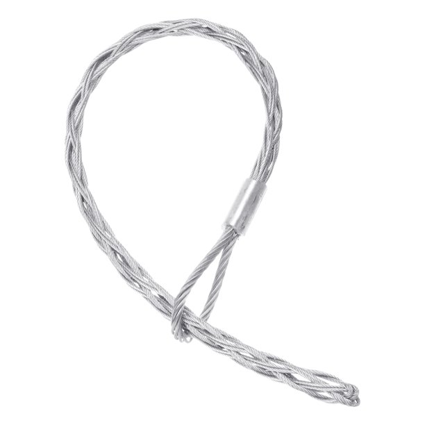 Uxcell 1Pc Calcetines de Tracción de Cable Agarre de Cabeza Única Lateral Malla de Tracción Calcetines Agarre Herramientas de Tracción de Alambre de Acero Galvanizado 18-25mm OD x 0.6m L