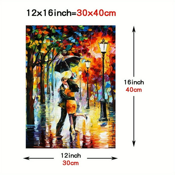 1pc Dance Under The Rain By Leonid Afremov Canvas Poster, Wall Art Picture Print For Home Decor, No Frame 12x16 Inch 16*24inch