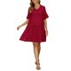 thumbnail image 1 of INSPIRE CHIC Vestido de maternidad para el Día de la Madre de las mujeres, bohemio, con volantes en capas, manga acampanada, casual, cuello en V, vestido de embarazo boho, talla L, rojo, 1 of 6