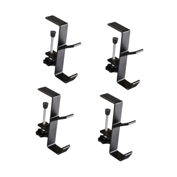 4 piezas de soportes para bolsas de escritorio, soporte para auriculares, ahorro de espacio, gancho de aleación de aluminio para bolsa de escritorio p Negro