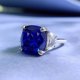 thumbnail image 3 of Anillos de Compromiso de Corte Cojín de 13 X 13 Mm para Mujer Anillos Azules Anillo de Diamante Simulado de 3 Piedras CZ Anillos de Plata Esterlina S925 Joyería Fina para Aniversario Cumpleaños, 3 of 7