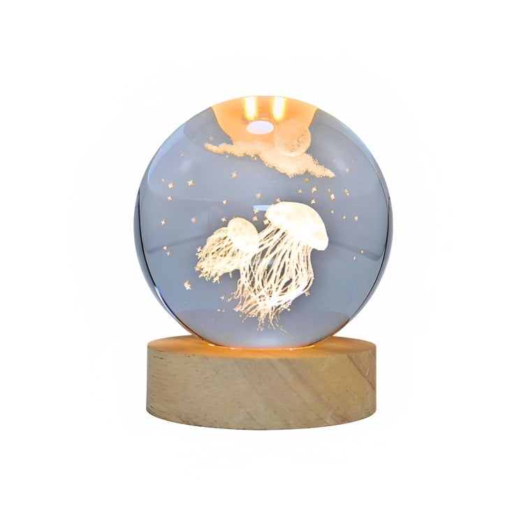 Genérico - Lampara Bola De Cristal Led Medusas Y Luna