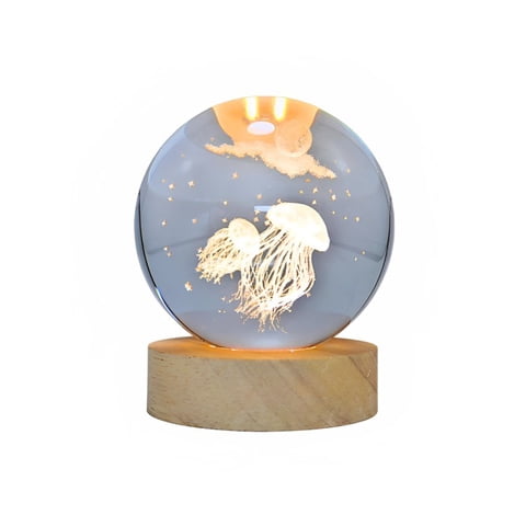 Genérico - Lampara Bola De Cristal Led Medusas Y Luna