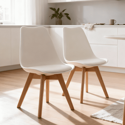 Venhoouse - Pack 2 Sillas Para Comedor Tulip Blancas