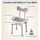 thumbnail image 3 of Silla de ducha Bluelog con respaldo para personas mayores y discapacitadas, 3 of 6