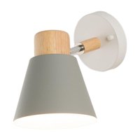 Magideal - Aplique De Pared Nórdico Lámpara De Noche De Metal E27 Lámpara De Pared Moderna Lámpara De Pared Para Dormitorio Sala De Estar Pasillo Balcón , Gris