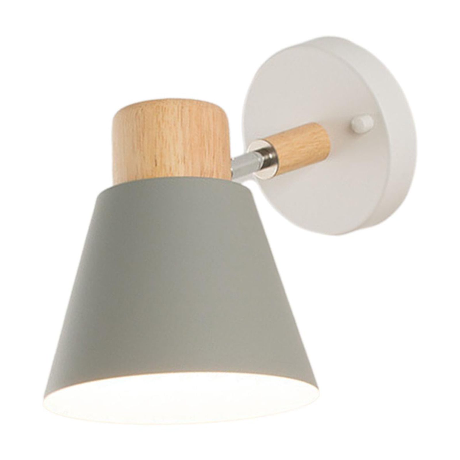 Magideal - Aplique De Pared Nórdico Lámpara De Noche De Metal E27 Lámpara De Pared Moderna Lámpara De Pared Para Dormitorio Sala De Estar Pasillo Balcón , Gris
