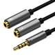 thumbnail image 2 of Cable De Audio Splitter M/2h Estereo Jack 4 Polos 3.5mm/2jack 3.5mm (Soporta Microfono) 20cm Negro, 2 of 3