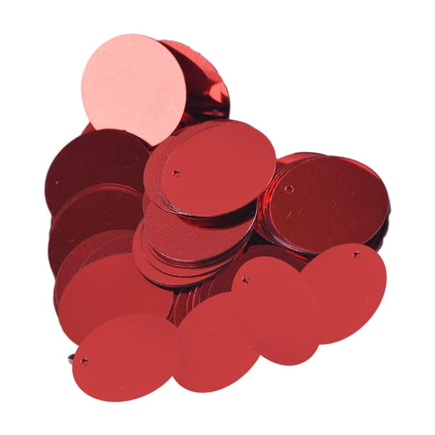 85x 20mm Lentejuelas Sueltas Redondas Planas Decoración DIY Para Tejer Manualidades Apliques Rojo
