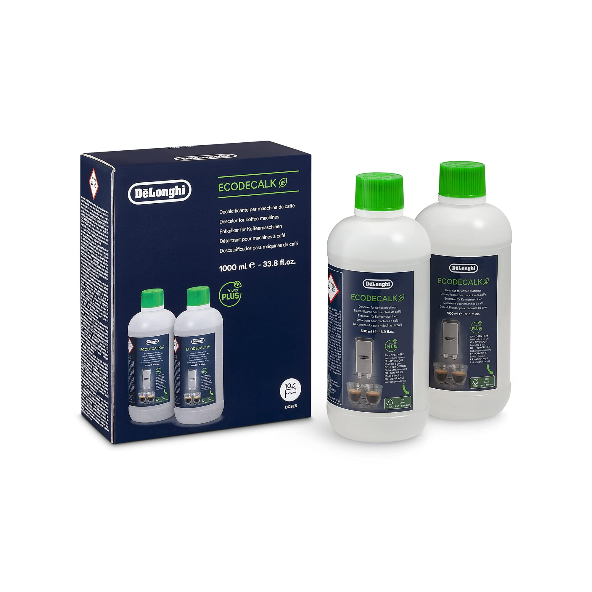 Set Descalcificador De'longhi Eco 500 Ml (2 Botellas) Para Máquinas De Café