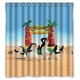 thumbnail image 1 of Cortina de ducha con dibujos animados de los pingüinos de Madagascar, juego de cortina de baño con ganchos, tamaño 66 x 72 pulgadas, 1 of 3