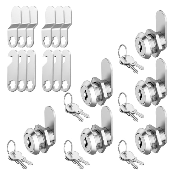 Cerraduras para gabinete Jayseon, paquete de 6, aleación de zinc, leva de 5/8"
