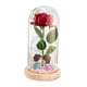 thumbnail image 4 of Regalos De Flores De Rosas Decoración Romántica De San Valentín Rosa Iluminada En Cúpula De Vidrio Base De Madera Besos, 4 of 5