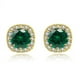 thumbnail image 2 of Aros Paris Jewelry 10k Yellow Gold 3Ct Round Created Emerald Halo Stud Plated, 2 of 3