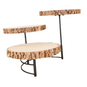 Bothyi - Soportes De Pastel De Madera Soporte De Exhibición De Postre De Plato De Servicio De 3 Capas Postre