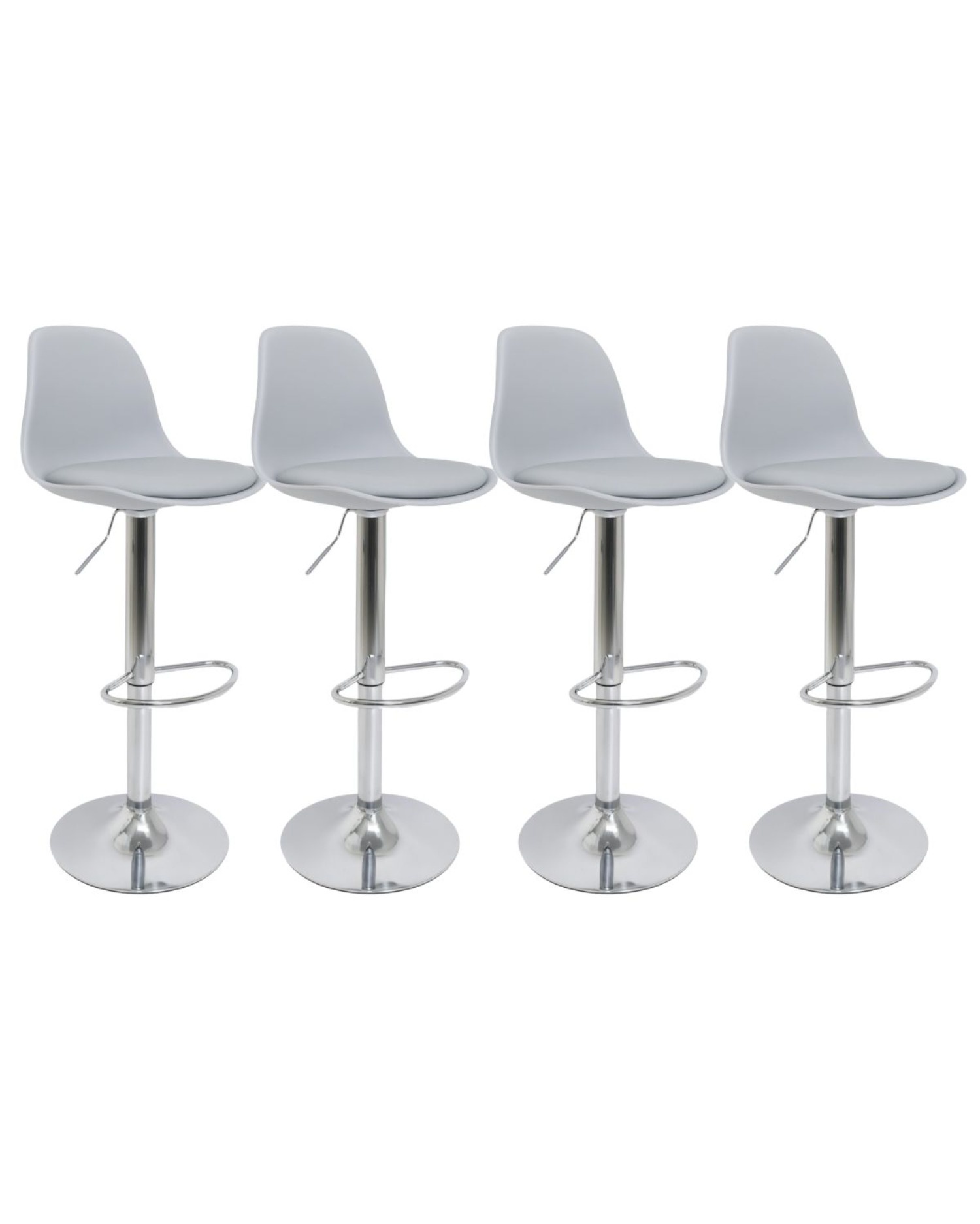 Habita2 Chile - Pack 4 Sillas Alta Taburete Nicky Ajustable - Gris