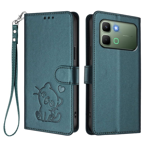 Infinix Note Edge 5G Funda Billetera con Ranuras para Tarjetas, Verde Oscuro