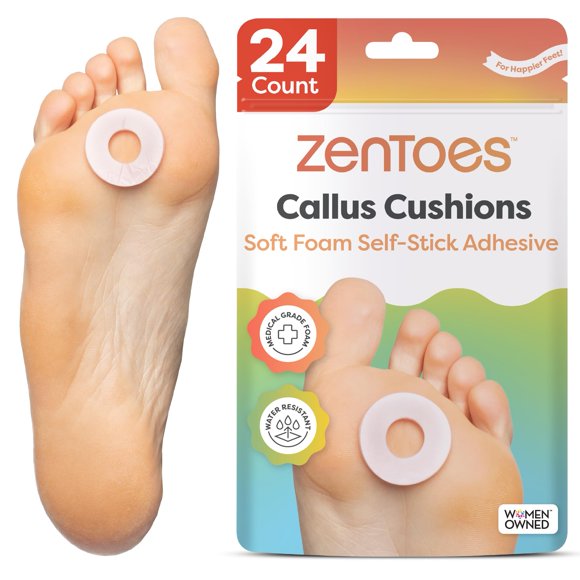 Callus Cushions ZenToes, autoadhesivos resistentes al agua, paquete de 24