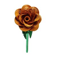 Magideal - Rosa De Metal Artificial Para Mesa, Adorno Para El Día De San Valentín, Oficina, Día De La Madre, 9,06 Pulgadas, Regalo, Decoración Floral, Rosa Falsa Oro