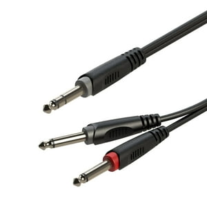 Roxtone - Cable De Audio Jack Estéreo Spliter A 2 Jack Mono 6,3 Mm – 5 Metros