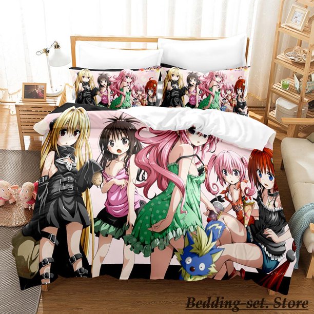 To Love Ru Bedding Set Bed Set Adult Kid Bedroom Duvetcover Setsparure de lit Bed