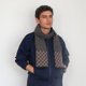 thumbnail image 3 of Bufanda VEXTROFORT de invierno para hombre, tacto de cachemir, gris y marrón, a cuadros, 3 of 8