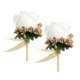 thumbnail image 1 of 2x Pin De Broche De Flor Rosa De Estimulación Pin De Ramillete De Boda Blanco Y Dorado, 1 of 5