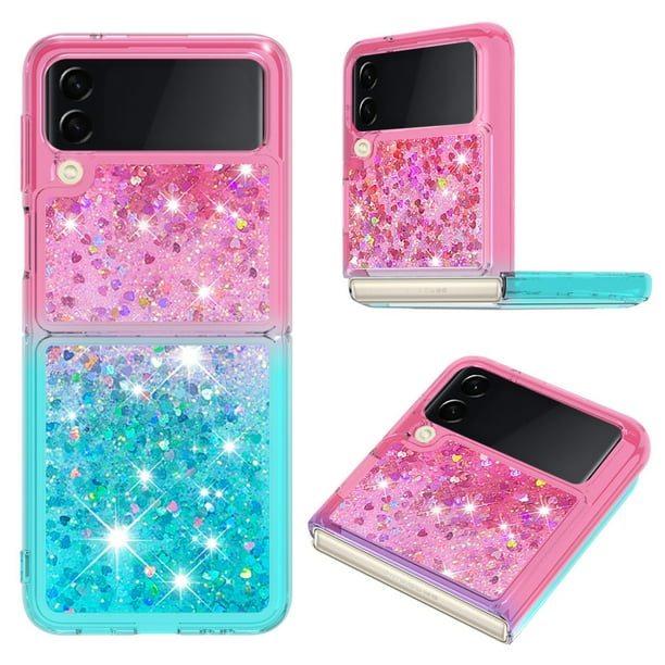 Funda Para Samsung Galaxy Z Flip 4 Con Diseño Gradiente Y Brillo Líquido Antigolpes Tpu