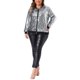 thumbnail image 2 of Chaqueta metálica de talla grande para mujer de Agnes Orinda, chaquetas bomber de lentejuelas brillantes para fiesta, 1X plata, 2 of 6